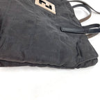 Fendi Handbag FF Logo Leather Nylon Black — view 7