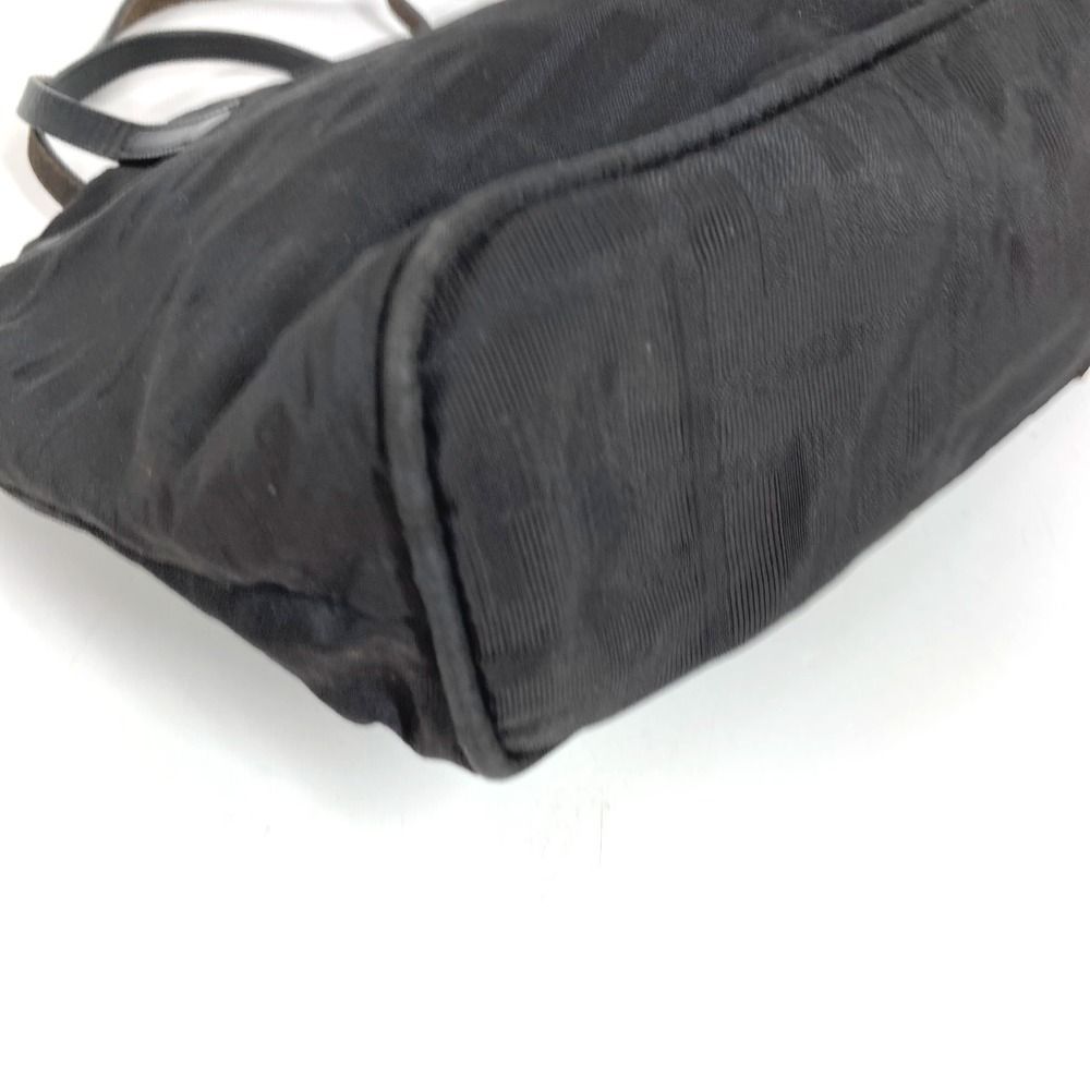 Fendi Handbag FF Logo Leather Nylon Black — view 4