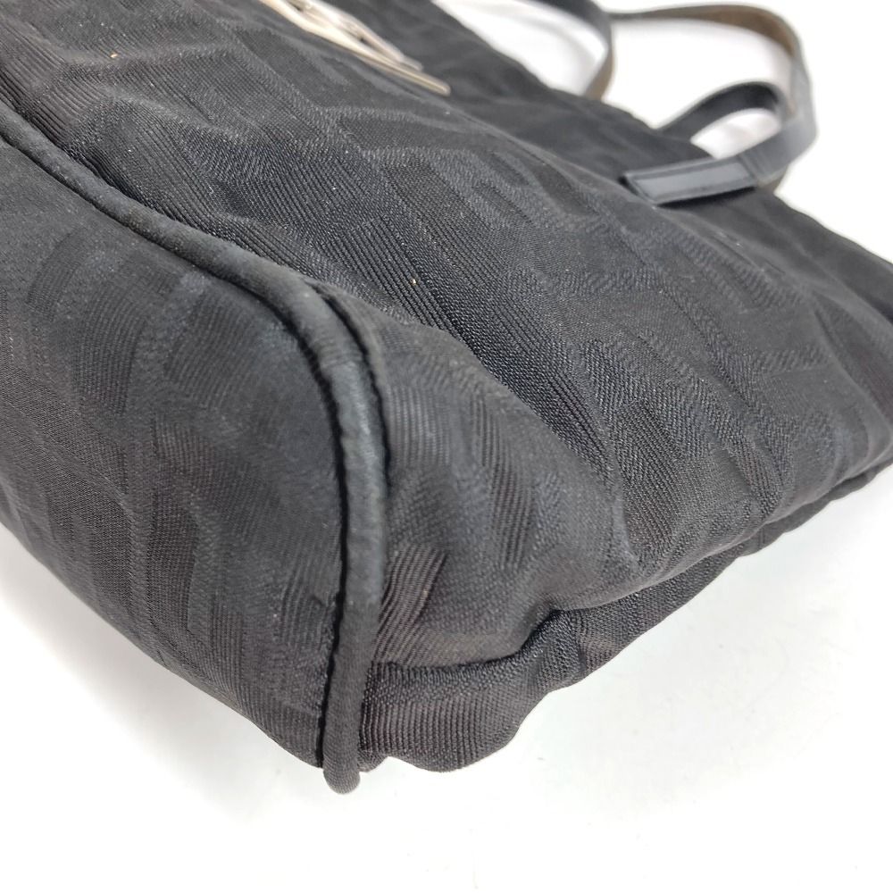 Fendi Handbag FF Logo Leather Nylon Black — view 6