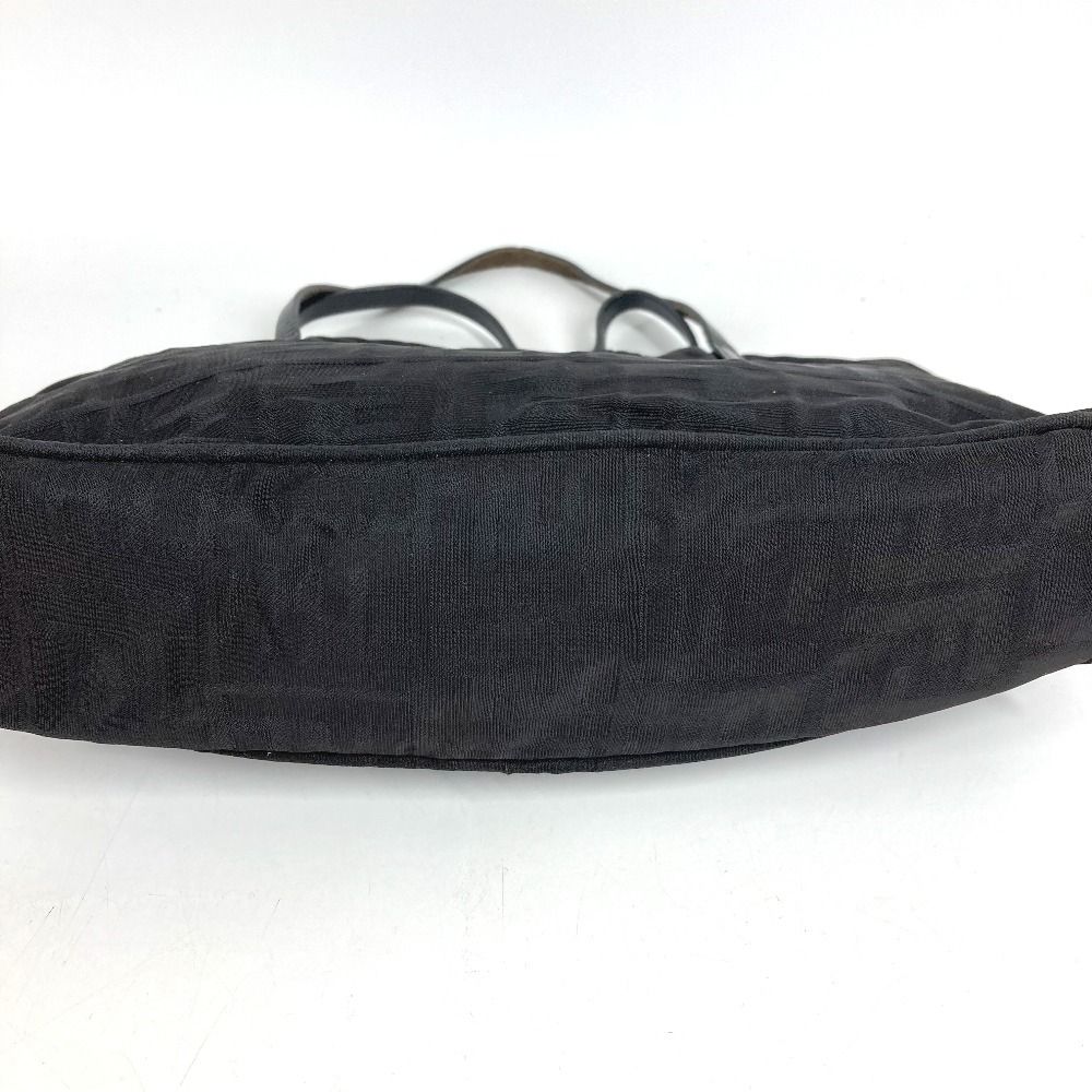 Fendi Handbag FF Logo Leather Nylon Black — view 5