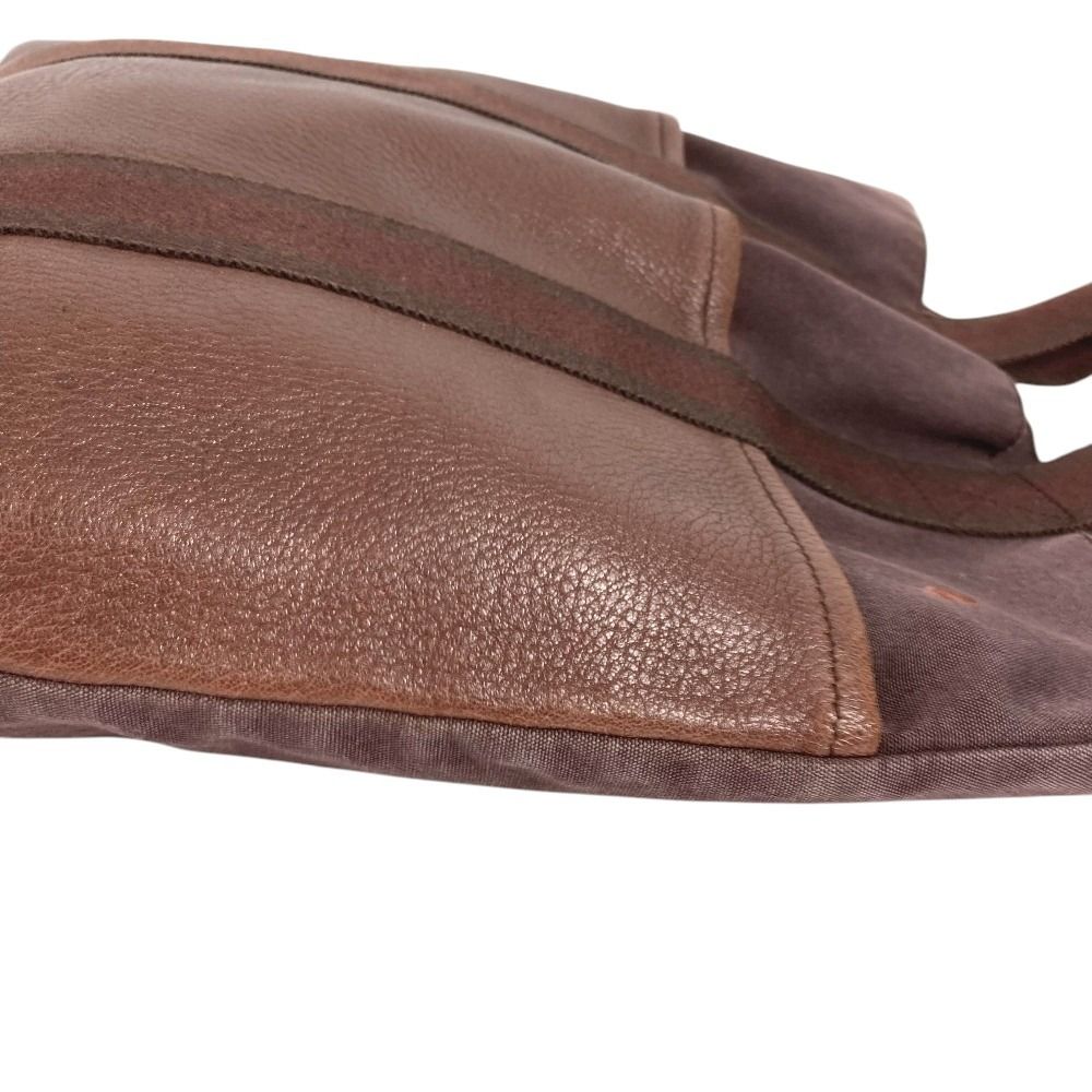 Hermes Handbag Fourre Tout Cabas Leather Canvas Brown — view 8