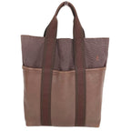 Hermes Handbag Fourre Tout Cabas Leather Canvas Brown
