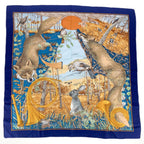 Hermes Carre 90 Chasse Au Bois Forest Hunting Silk Scarf