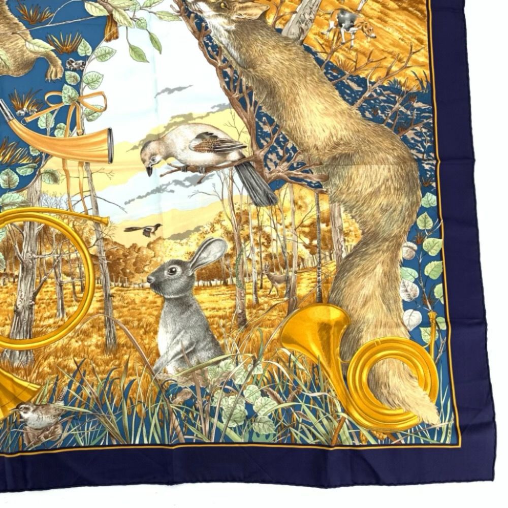 Hermes Carre 90 Chasse Au Bois Forest Hunting Silk Scarf — view 5