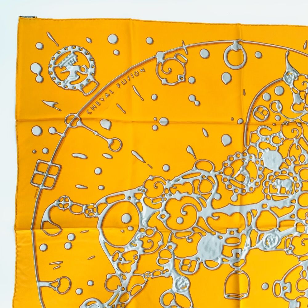 Hermes Carre 90 Silk Scarf Cheval Fusion Orange — view 2