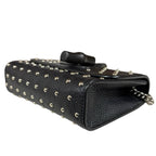 Gucci Studs Bamboo Shoulder Bag Leather Black — view 6