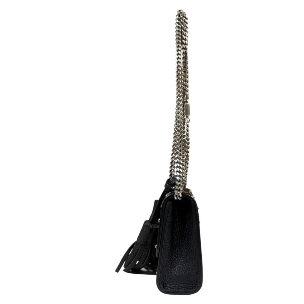 Gucci Studs Bamboo Shoulder Bag Leather Black — view 5