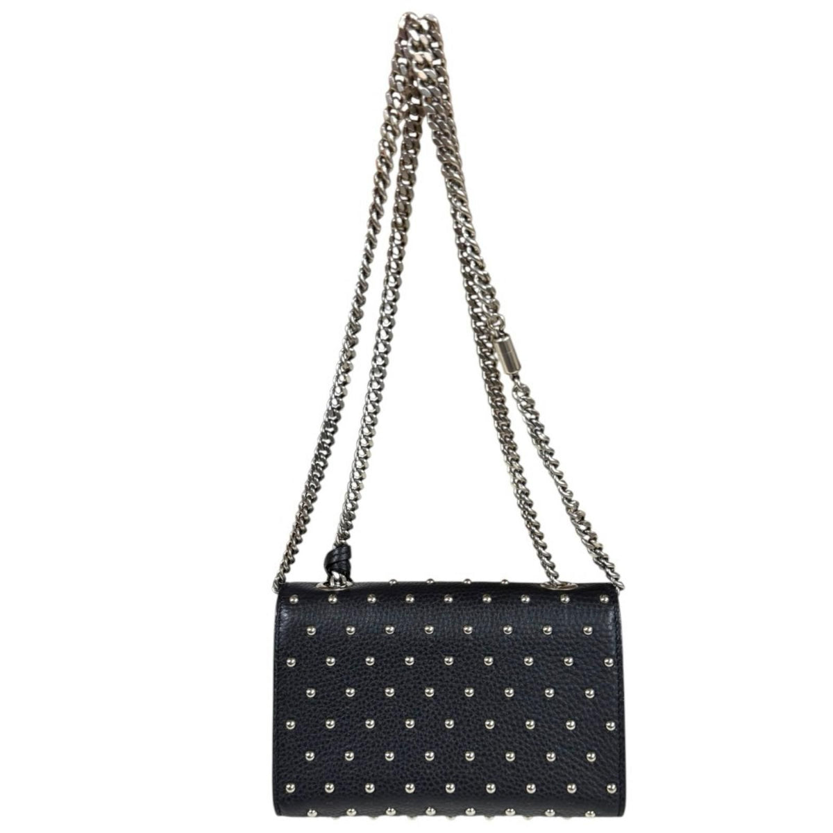 Gucci Studs Bamboo Shoulder Bag Leather Black — view 3