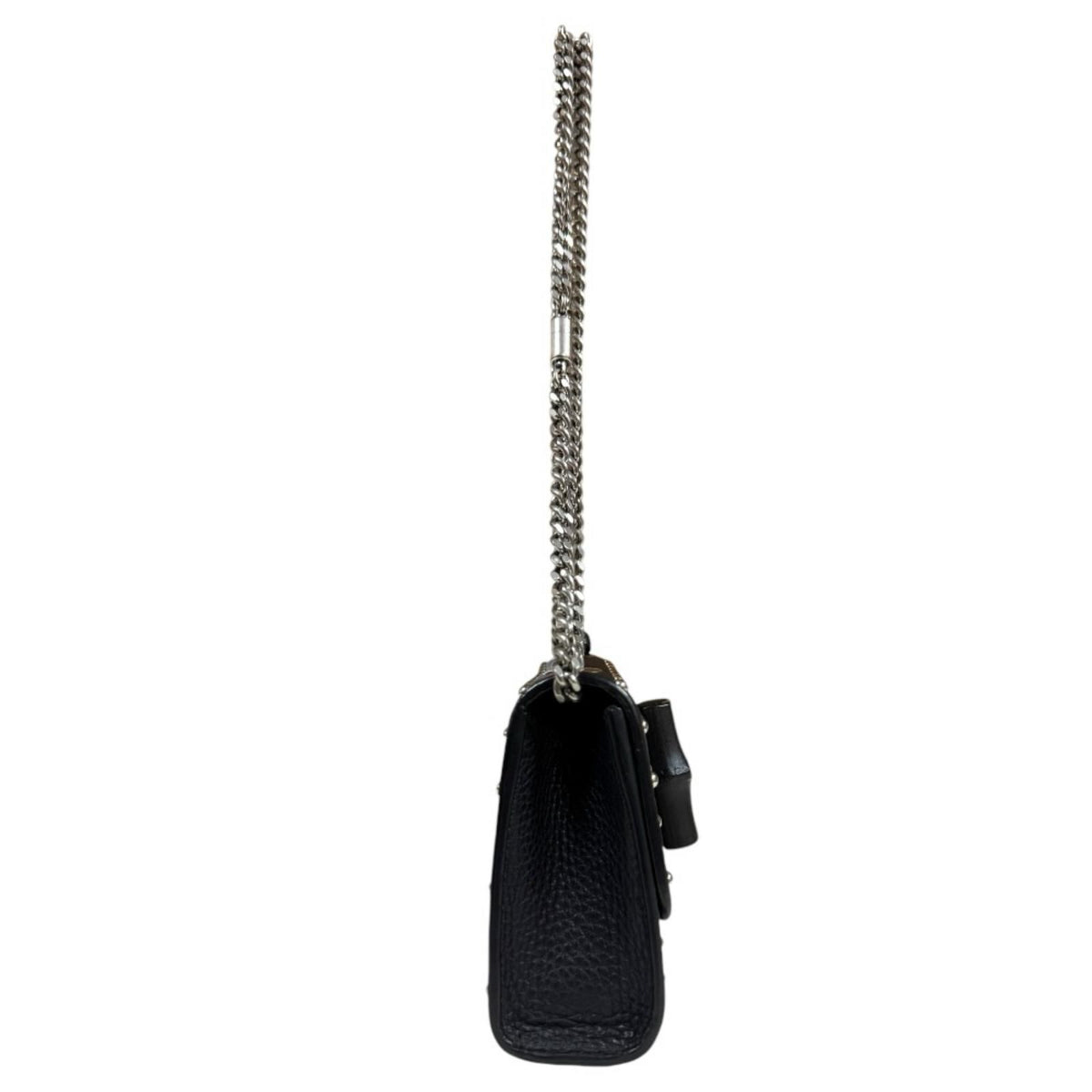 Gucci Studs Bamboo Shoulder Bag Leather Black — view 4