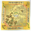 Hermes Carre 90 Neige D'antan Last Year's Snow Yellow Christmas Silk Scarf