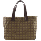 Chanel Tote New Travel Line Nylon Canvas Khaki