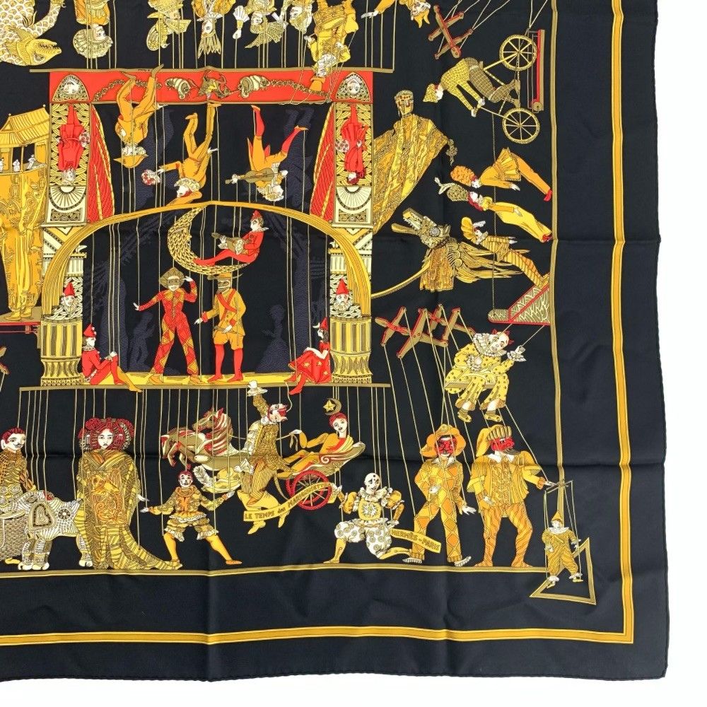 Hermes Scarf Carre 90 le Temps Des Marionnettes Marionette Time — view 5