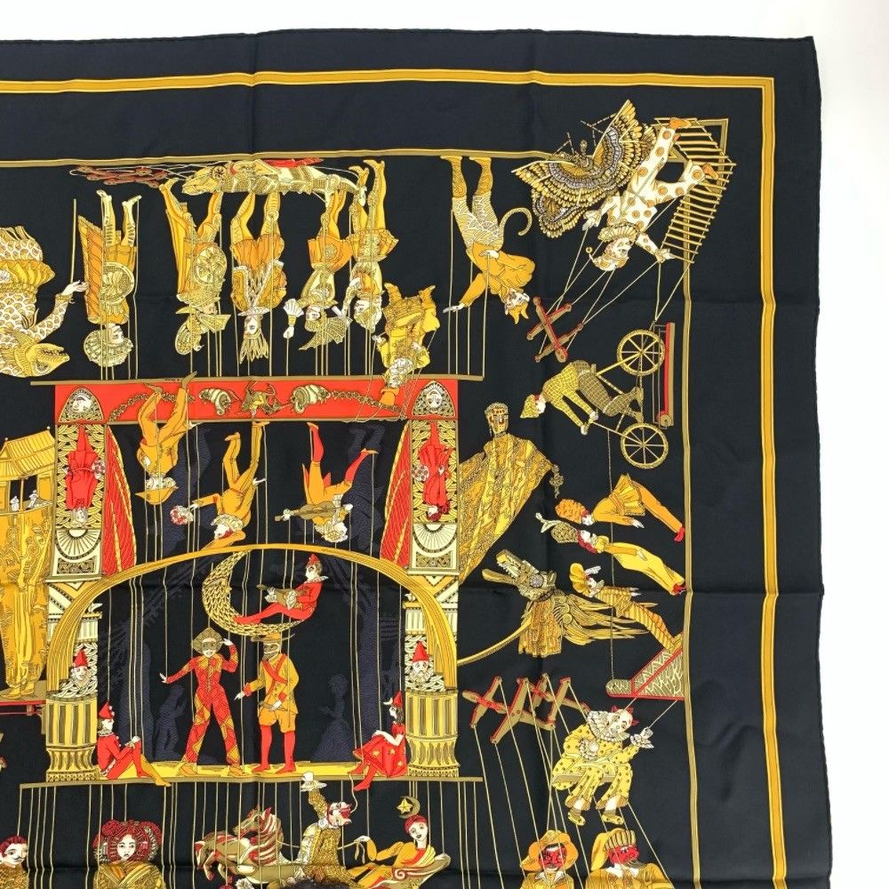 Hermes Scarf Carre 90 le Temps Des Marionnettes Marionette Time — view 3