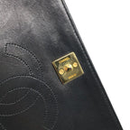 Chanel CC Logo Quilted Lambskin Push Lock Chain Shoulder Bag Black — view 9