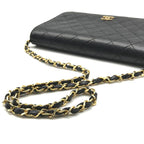 Chanel CC Logo Quilted Lambskin Push Lock Chain Shoulder Bag Black — view 6