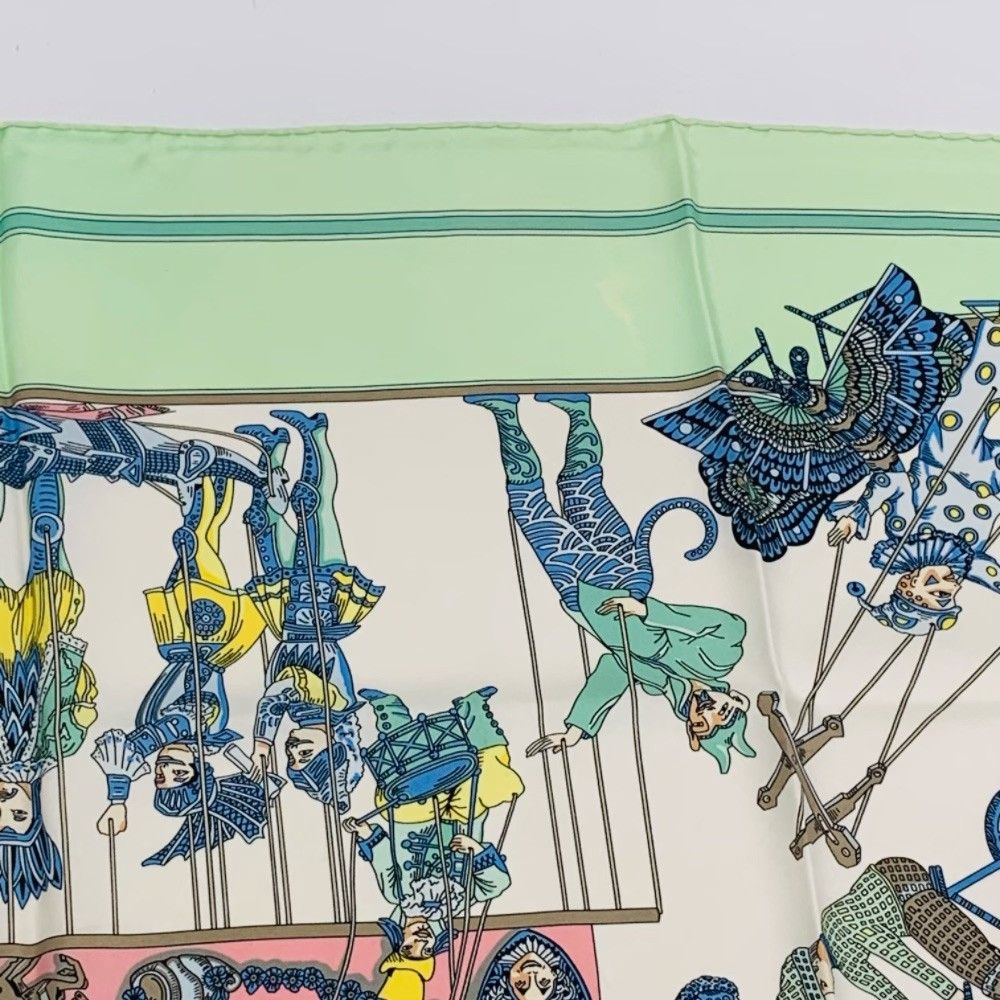 Hermes Carre 90 le Temps Des Marionnettes Marionette Time Silk Scarf — view 8