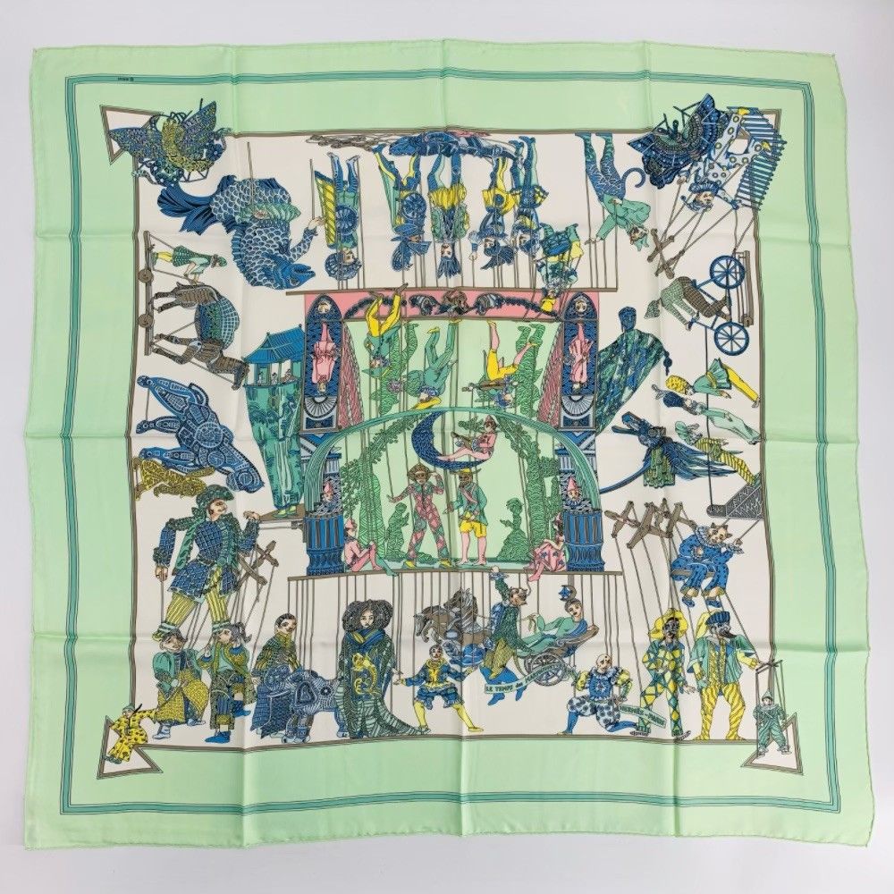 Hermes Carre 90 le Temps Des Marionnettes Marionette Time Silk Scarf