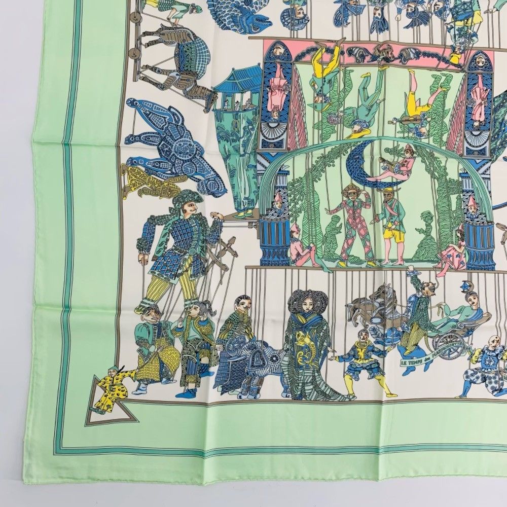 Hermes Carre 90 le Temps Des Marionnettes Marionette Time Silk Scarf — view 4