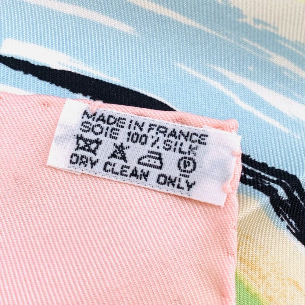 Hermes Carre 90 Smiles in Third Millenary Pink Multicolor Scarf Silk — view 8
