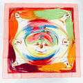Hermes Carre 90 Smiles in Third Millenary Pink Multicolor Scarf Silk