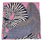 Hermes Carre 90 Zebra Pegasus Pink Scarf Silk