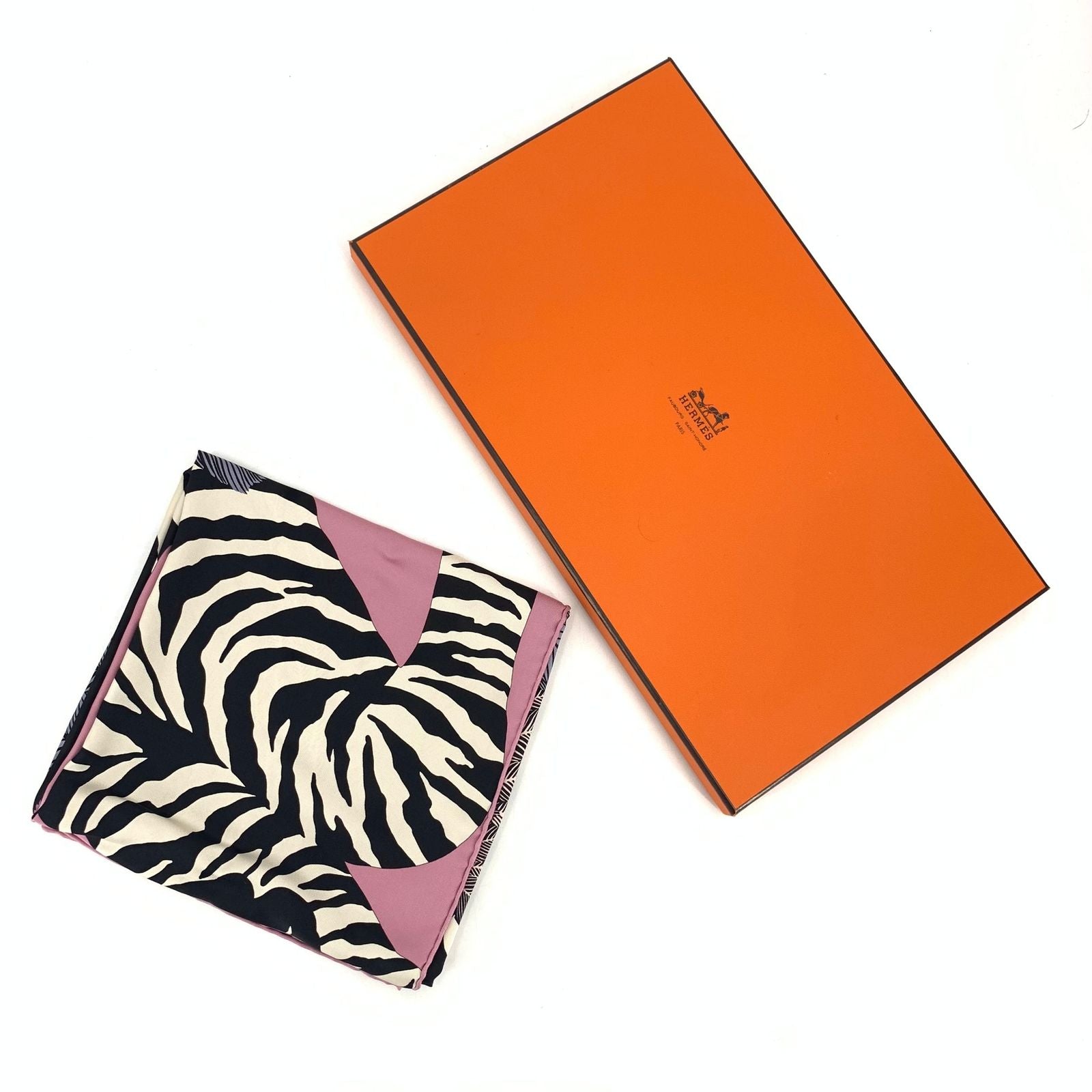 Hermes Carre 90 Zebra Pegasus Pink Scarf Silk — view 2