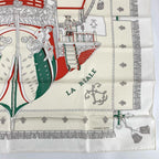 Hermes Carre 90 Vue du Carrosse de la Galere la Reale Queen's Coronation White — view 5