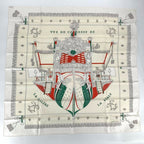 Hermes Carre 90 Vue du Carrosse de la Galere la Reale Queen's Coronation White
