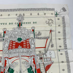 Hermes Carre 90 Vue du Carrosse de la Galere la Reale Queen's Coronation White — view 3