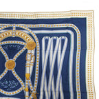 Hermes Carre 140 Grand Tralala Blue Shawl Scarf — view 5