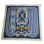 Hermes Carre 140 Grand Tralala Blue Shawl Scarf — view 2