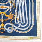 Hermes Carre 140 Grand Tralala Blue Shawl Scarf — view 6