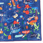 Hermes Carre 90 les Confessions White Blue Scarf Silk — view 4