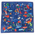 Hermes Carre 90 les Confessions White Blue Scarf Silk