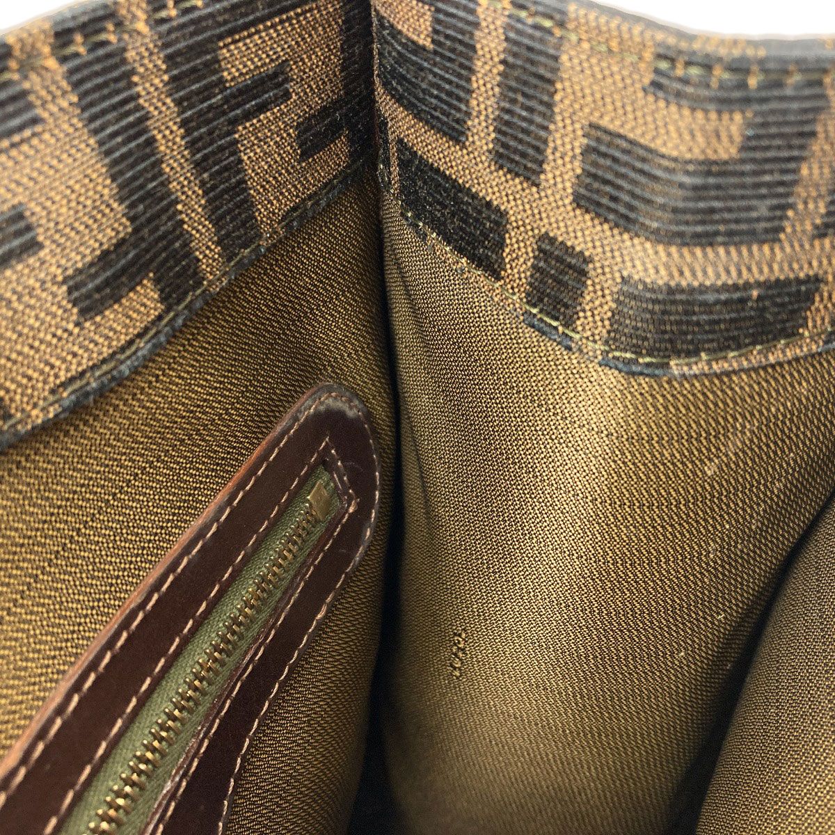 Fendi Zucca Pattern 2-Way Handbag Canvas Leather — view 8