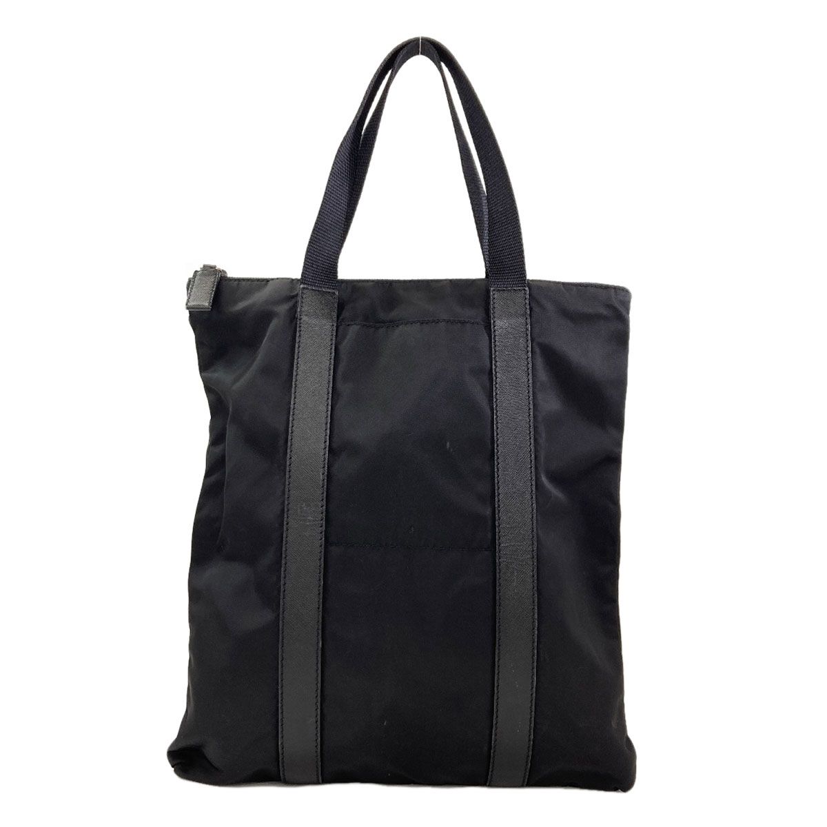Prada Logo Handbag Nylon Leather