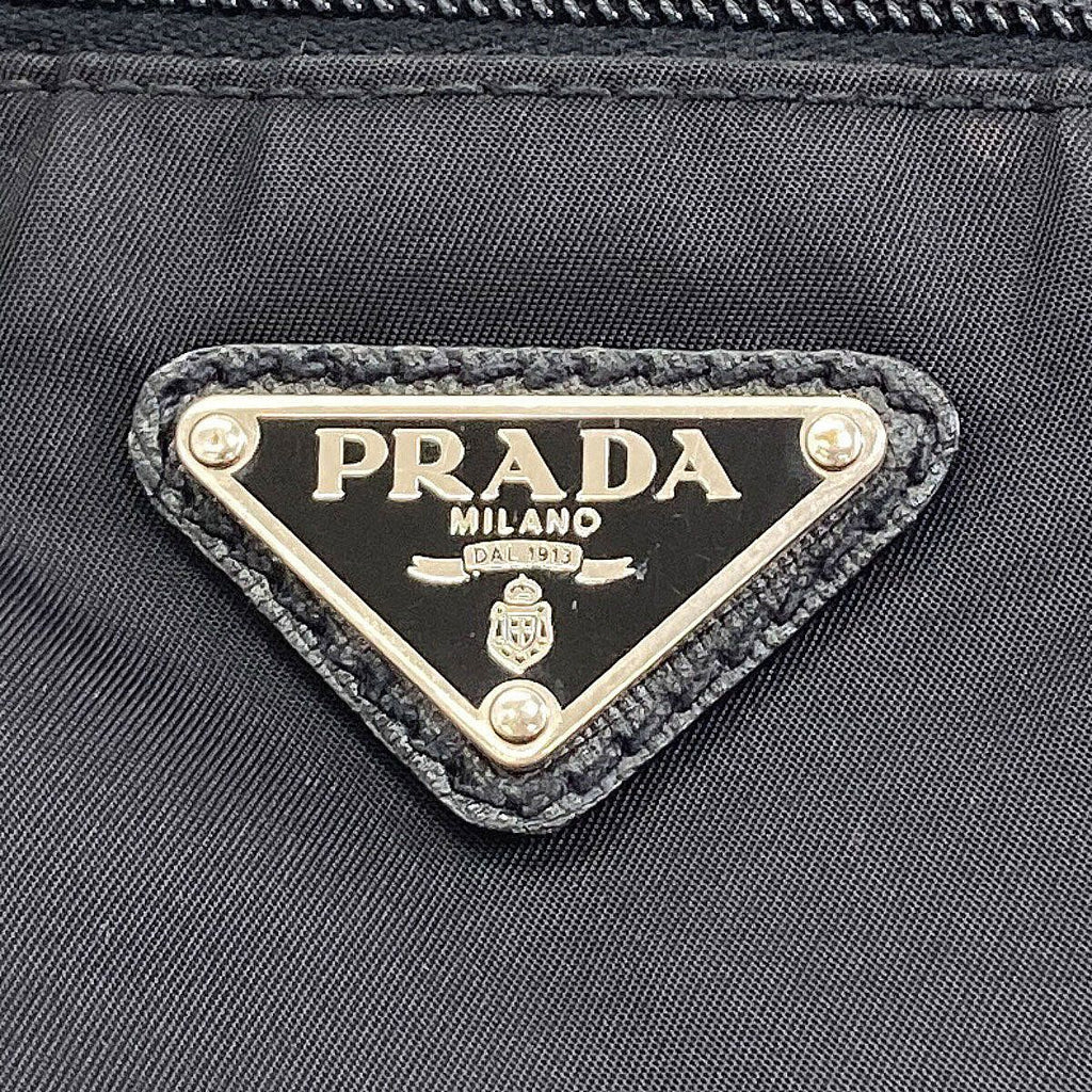 Prada Logo Handbag Nylon Leather — view 9