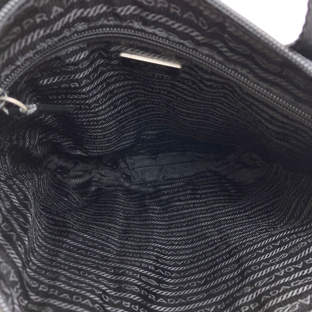Prada Logo Handbag Nylon Leather — view 5