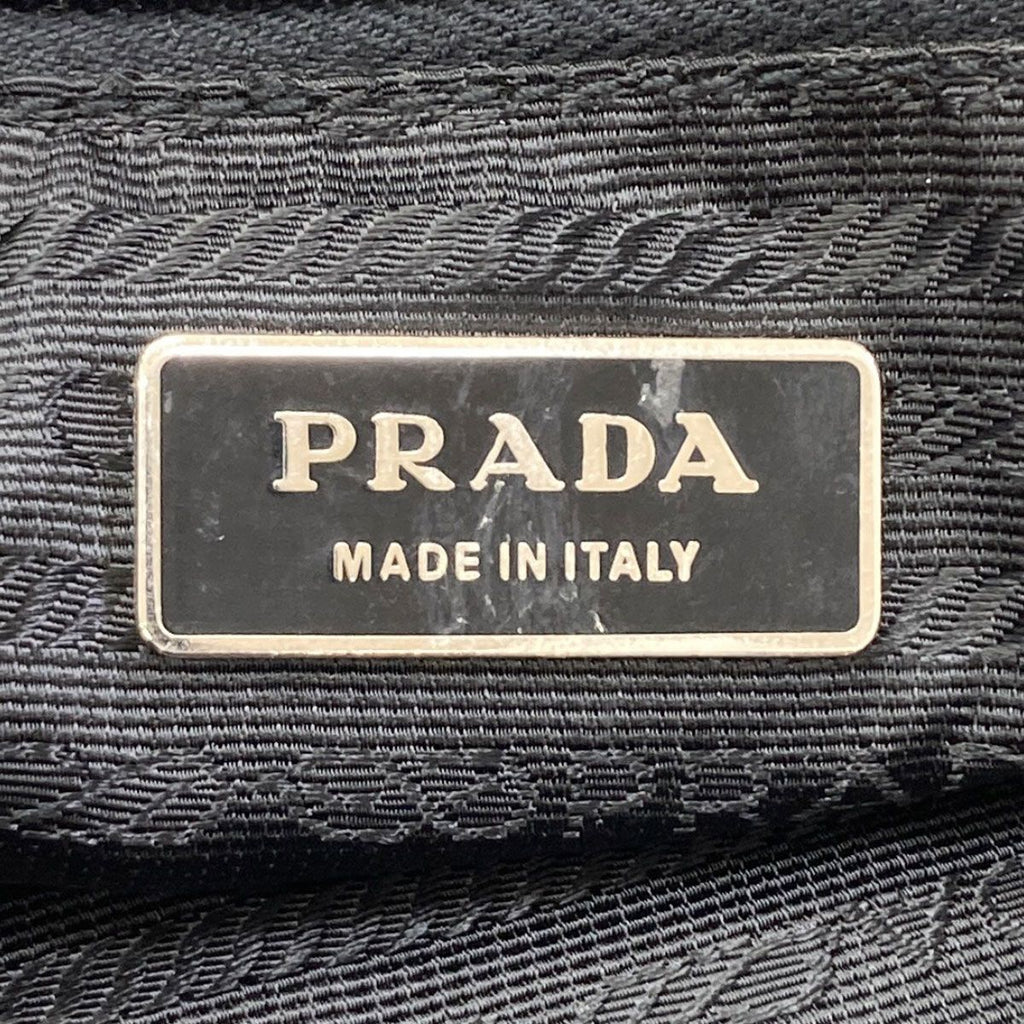 Prada Logo Handbag Nylon Leather — view 6