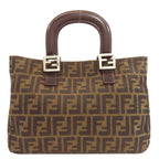 Fendi Zucca Pattern Handbag Canvas Leather — view 2