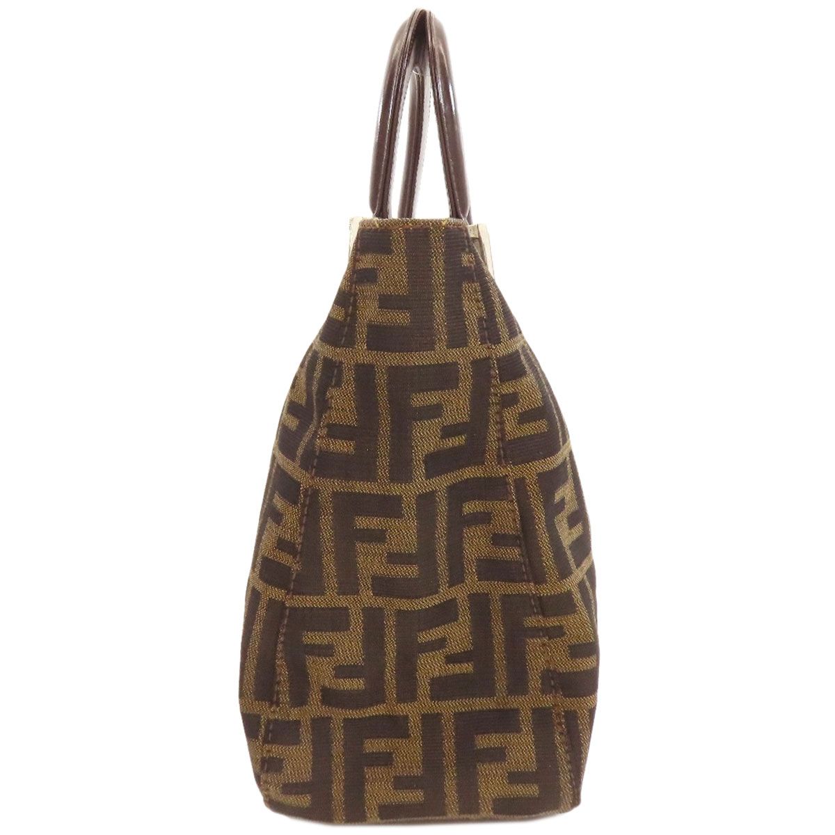 Fendi Zucca Pattern Handbag Canvas Leather — view 3