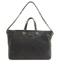 Chanel Quilted Gold 2-Way Tote Calf