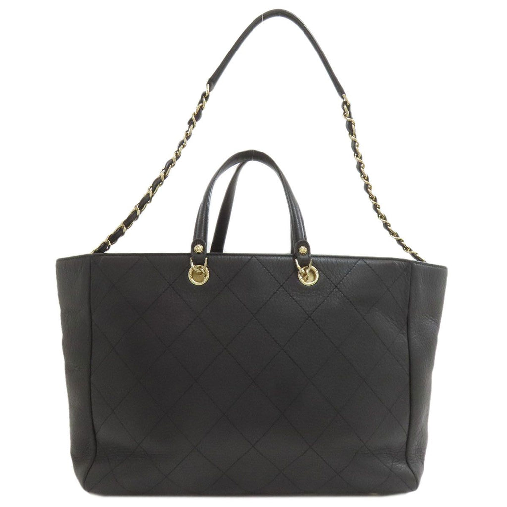 Chanel Quilted Gold 2-Way Tote Calf — view 2