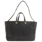 Chanel Quilted Gold 2-Way Tote Calf — view 2