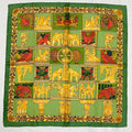 Hermes Tomon Torana Carre 40 Silk Green Scarf