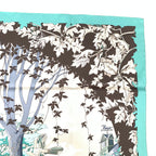 Hermes Rare Carre 90 New England Garden Green Scarf Silk 100% Tagged — view 4