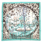 Hermes Rare Carre 90 New England Garden Green Scarf Silk 100% Tagged — view 2