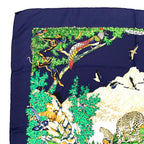 Hermes Carre 90 Sichlian Sichuan Sicilian Animals Scarf Silk 100% Navy — view 2