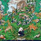 Hermes Carre 90 Sichlian Sichuan Sicilian Animals Scarf Silk 100% Navy — view 6