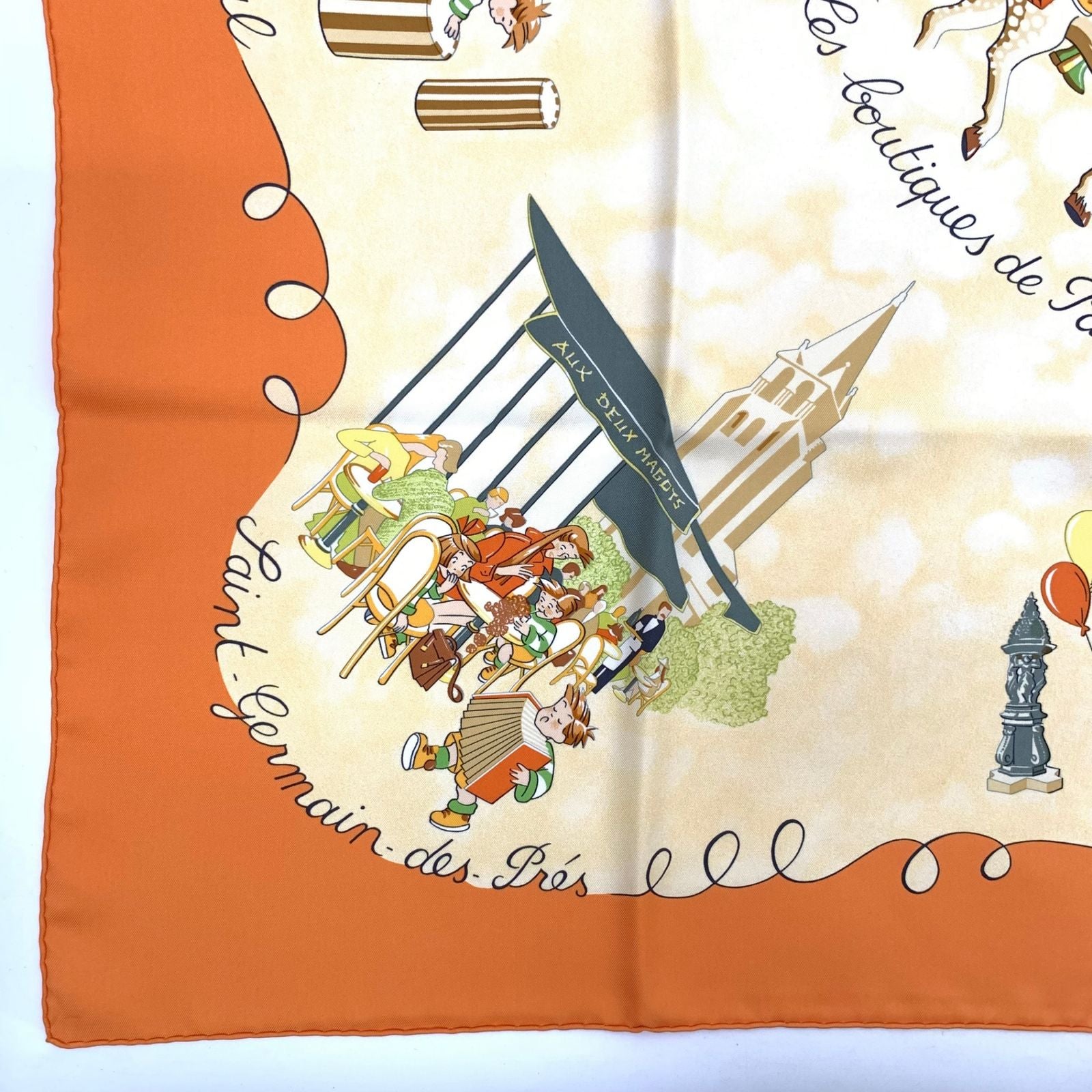 Hermes Carre 90 Silk Scarf les Triples de Paris Mischievous Triplets — view 6